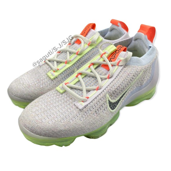 Nike Air VaporMax 2021 Flyknit Women Size 6 Light Bone Coral Green DC4112-003 - Picture 3 of 8